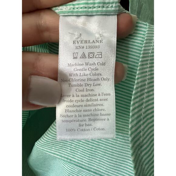 NWT Everlane Women's The Cotton Oversized Button Down Shirt Long Sleeve Mint 4 - Picture 6 of 11